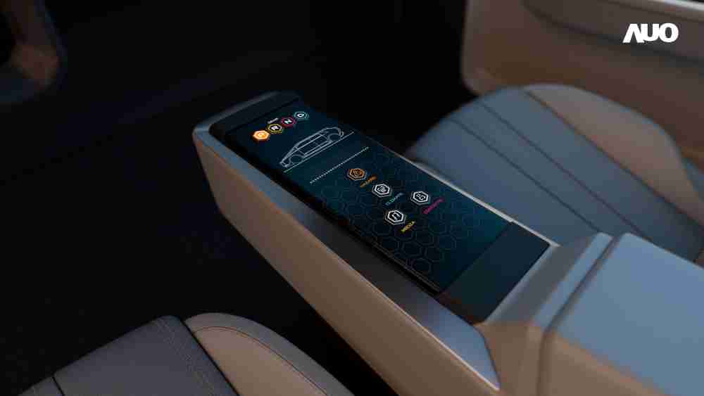 万利以人性化设计打造多变形态中控显示(Morphing Center Control)，，不使用时仅平面显示信息，，进行操作时，，，，显示器则会动态隆起，，转变成3D实体按钮，，并有触觉回馈，，，，展示人机互动新体验
